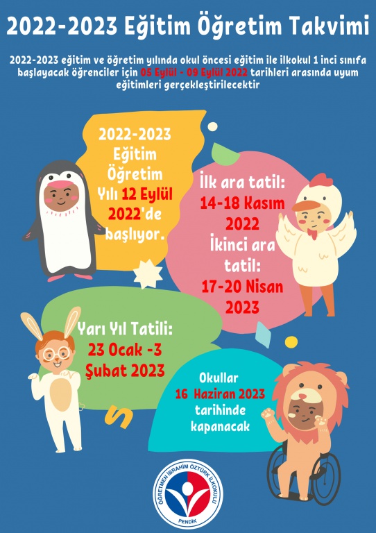 2022-2023 Eğitim Öğretim Yılı Çalışma Takvimi Yayınlandı - Öğretmen ...