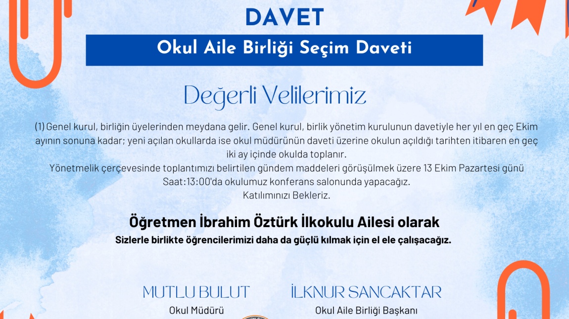 Okul Aile Birliği Seçim Daveti